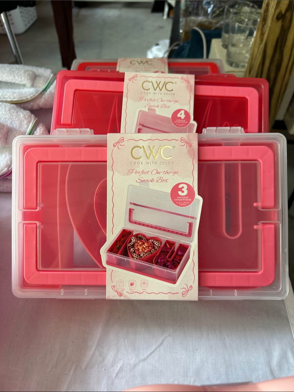 Oxo Pink Portable Snack & Compartment Box